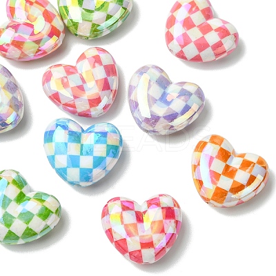 10Pcs UV Plating Opaque Acrylic Beads MACR-YW0004-42-1