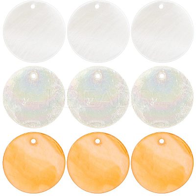 42Pcs 3 Styles Natural Capiz Shell & Freshwater Shell Pendants FIND-CN0001-21-1