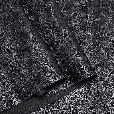 Flower Pattern PVC Leather Fabric DIY-NB0015-59A-1