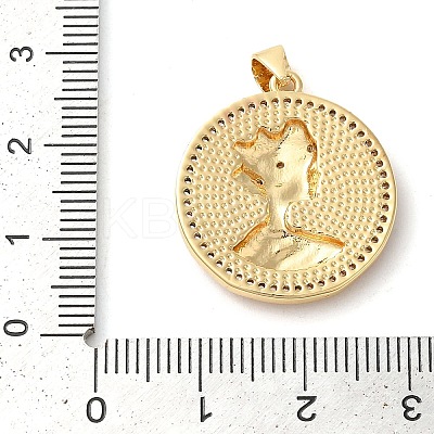 Rack Plating Brass Cubic Zirconia Pendants KK-K385-079G-1