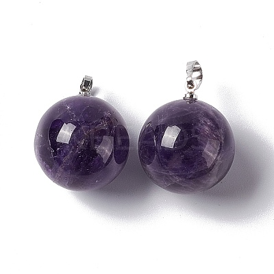 Natural Amethyst Pendants G-G926-02P-05-1