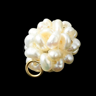 Natural Cultured Freshwater Pearl Cluster Pendants PALLOY-JF05902-1