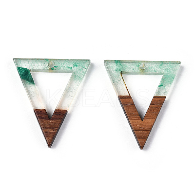 Transparent Resin & Walnut Wood Pendants LS-RESI-ZX017-22-1