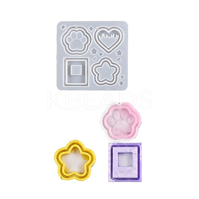 DIY PawPrint & Heart & Star & Rectangle Shaped Pendant Food-grade Silicone Molds LS-SIMO-D001-05-1