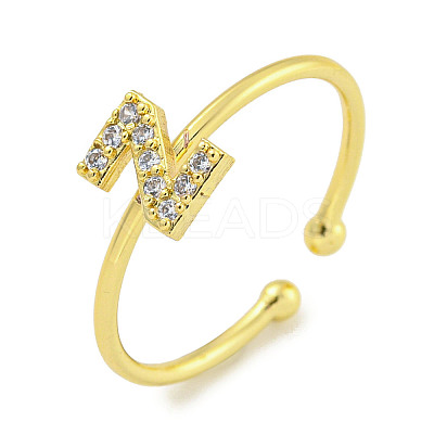 Rack Plating Brass Open Cuff Rings for Women RJEW-F162-02G-Z-1