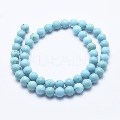 Natural Howlite Beads Strands X-G-K244-02-8mm-01-1