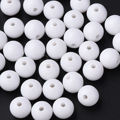 Opaque Acrylic Beads X-MACR-S370-C10mm-01-1
