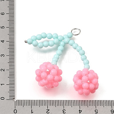 Plastic Beaded Big Pendants PL-CBAF21A-01-1