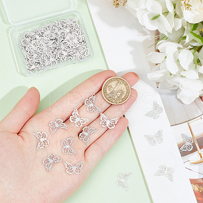 100Pcs 304 Stainless Steel Filigree Connector Charms STAS-UN0057-14-1