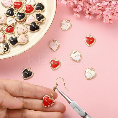 40Pcs 4 Colors Alloy Enamel Pendants ENAM-CJ0003-65-1