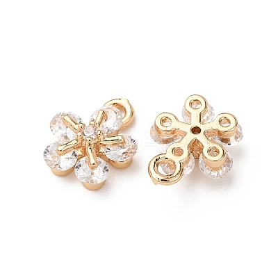 Brass Micro Pave Cubic Zirconia Pendants ZIRC-L105-04A-G-1
