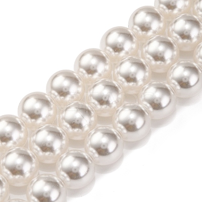 Baking Paint Pearlized Glass Pearl Round Bead Strands PEAR-H019-02E-04-1