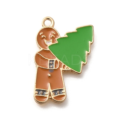 Christmas Theme Alloy Enamel Pendants ENAM-Q509-02KCG-09-1