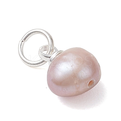 Natural Cultured Freshwater Pearl Two Sides Polished Charms PALLOY-JF04916-02-1