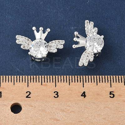 Brass Micro Pave Clear Cubic Zirconia Beads KK-G531-05S-1