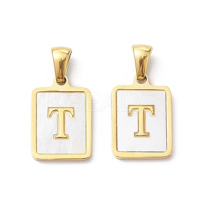 Ion Plating(IP) 304 Stainless Steel Pave Shell Pendants STAS-G327-01G-T-1