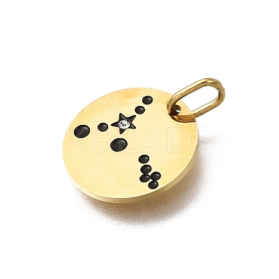 Twelve Constellations 304 Stainless Steel Enamel Pendants STAS-A148-01G-02-1