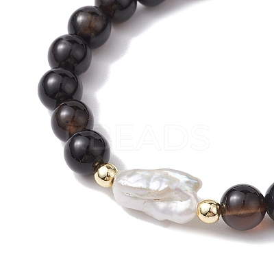 8mm Round Mixed Gemstone Beaded Stretch Bracelets BJEW-JB10309-1