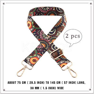 Flower Pattern Nylon Canvas Handbag Webbing Bag Straps PW-WG5C768-05-1