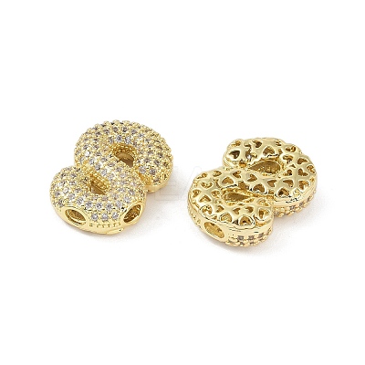 Brass Micro Pave Clear Cubic Zirconia Pendants KK-Z041-01G-S-1