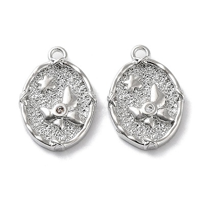 Rack Plating Brass Micro Pave Cubic Zirconia Pendants KK-K333-97P-1