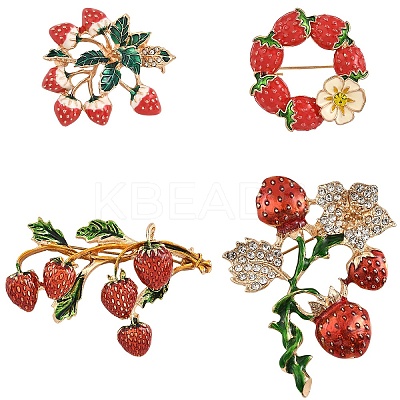 1Pc Alloy Fruit Brooches JEWB-YW0001-07-1