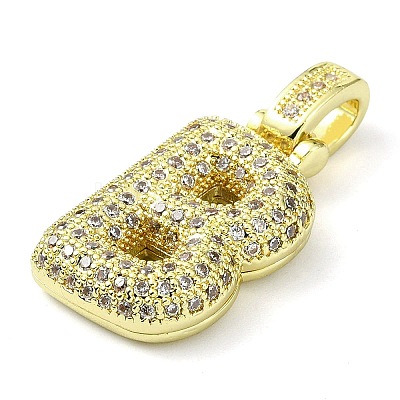 Brass Micro Pave Clear Cubic Zirconia Pendants KK-M279-01G-B-1