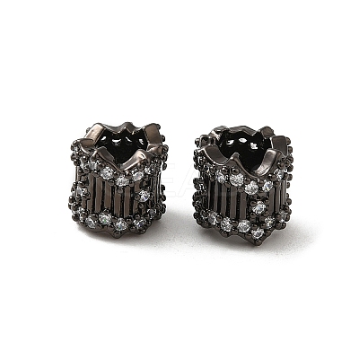 Rack Plating Brass Micro Pave Cubic Zirconia European Beads KK-Q795-03B-1