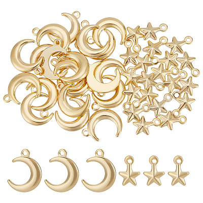 40Pcs 2 Style Brass Charms KK-HY0001-95-1