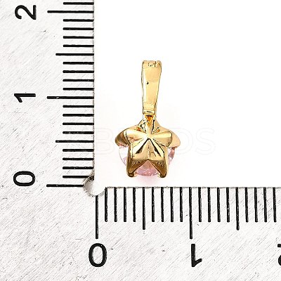 Brass Micro Pave Cubic Zirconia Charms KK-D356-05D-G-1