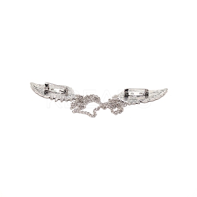 Men's Crystal Wings Scarf Collar Brooch Lapel Pin JEWB-WH0022-22B-1