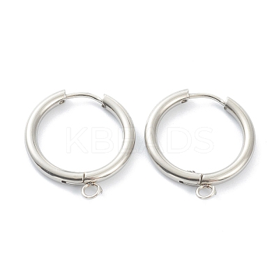Tarnish Resistant 201 Stainless Steel Huggie Hoop Earring Findings STAS-P283-01H-P-1