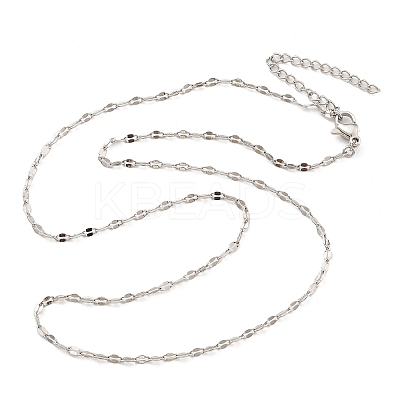 Brass Dapped Chains Necklaces for Women NJEW-D302-23P-1