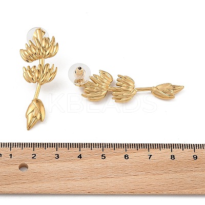 304 Stainless Steel Stud Earrings EJEW-R021-07G-03-1