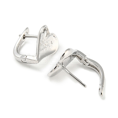 Brass Heart Hoop Earrings Women KK-C031-37P-1