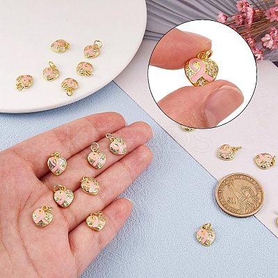 20Pcs Brass Micro Pave Clear Cubic Zirconia Charms KK-SZ0004-72-1