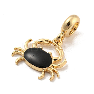 Rack Plating Alloy Enamel Crab European Dangle Charms FIND-B034-47G-1