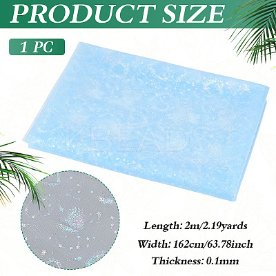 Heart Pattern Polyester Mesh Fabric DIY-WH0591-146B-1