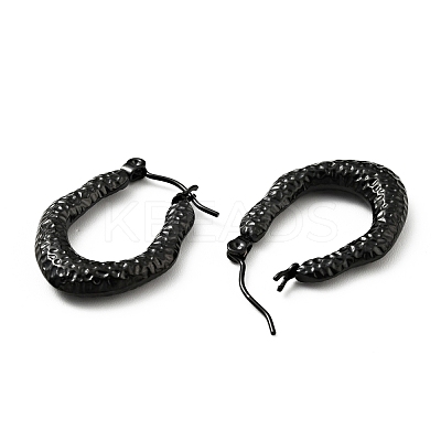 Ion Plating(IP) 304 Stainless Steel Teardrop Chunky Hoop Earrings for Women EJEW-G293-14EB-1