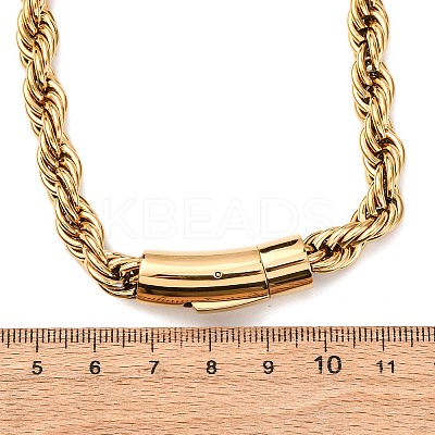 8MM 304 Stainless Steel Rope Chain Necklaces NJEW-C099-07B-G-1