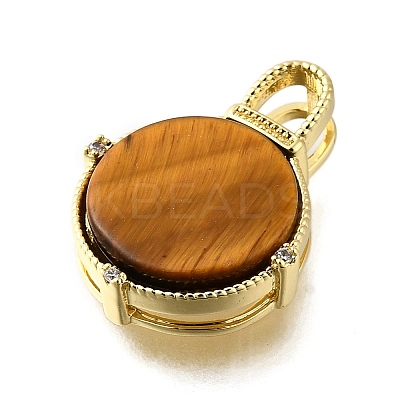 Brass Micro Pave Cubic Zirconia Pendants KK-S523-16G-1