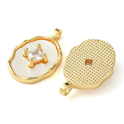 Brass Micro Pave Clear Cubic Zirconia Pendants KK-M277-05B-G-1