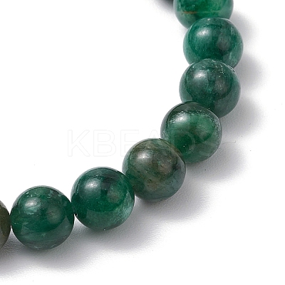 Natural Fuchsite Round Beaded Bracelets for Men Women BJEW-TA00612-1