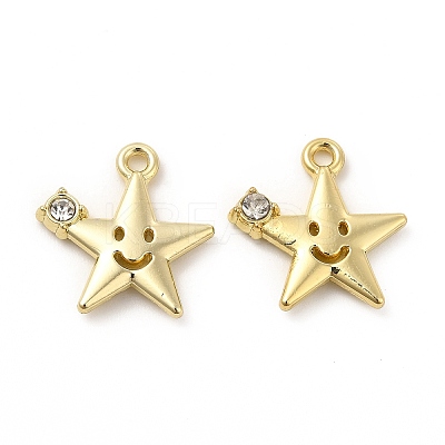Rack Plating Alloy Rhinestone Pendants FIND-G044-14LG-1