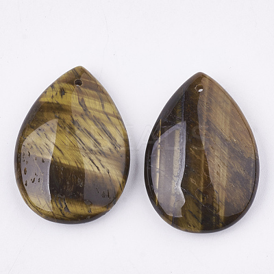 Natural Tiger Eye Pendants G-S336-72G-1