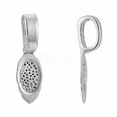Tibetan Style Alloy Glue-on Flat Pad Bails LS-LF10728Y-NF-1