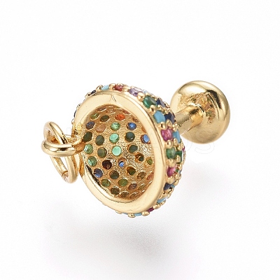 Brass Micro Pave Cubic Zirconia Charms ZIRC-I032-31G-1