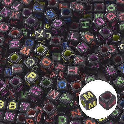 DIY 6mm Cube Bead Stretch Bracelet Kits for Children's Day DIY-YW0001-82-1