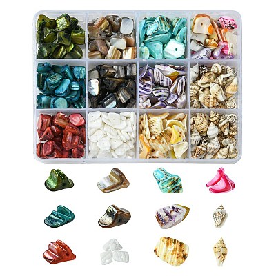 198G 11 Styles Natural Mixed Shell Beads Sets BSHE-FS0001-05-1