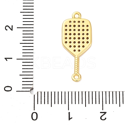 Brass Micro Pave Clear Cubic Zirconia Connector Charms KK-P288-01G-1